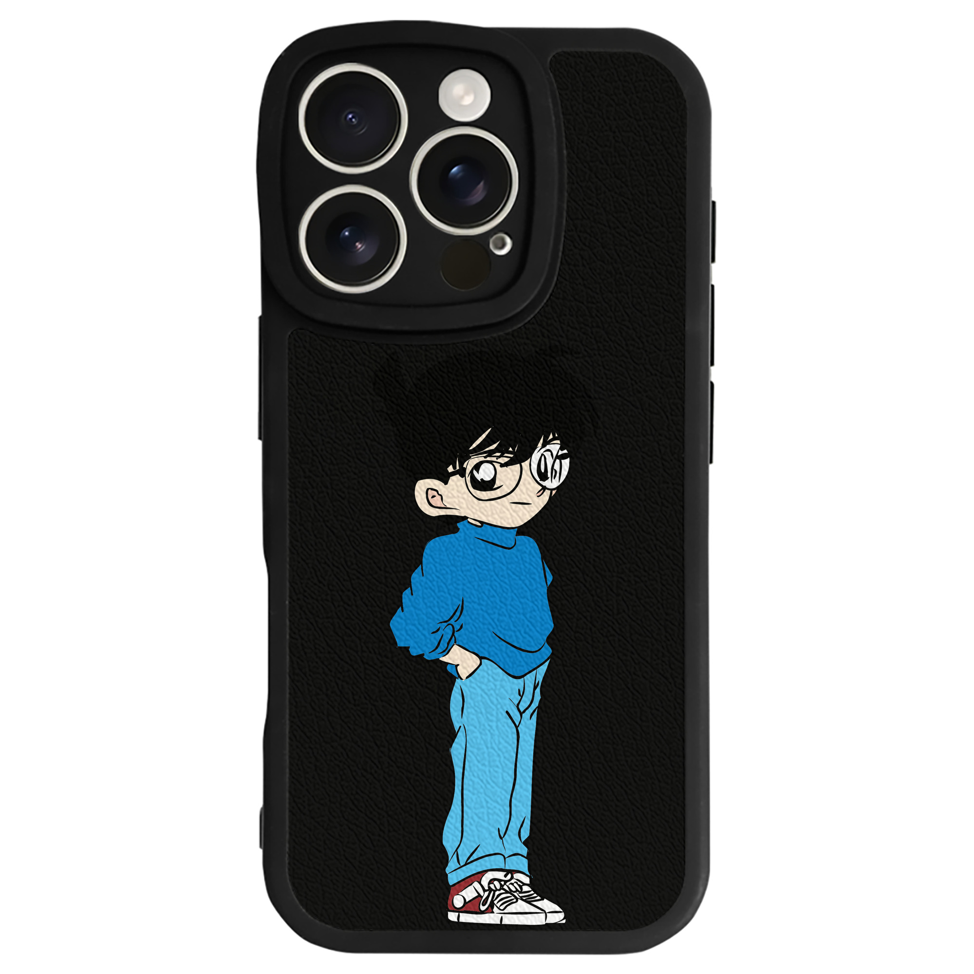 （画像用） 名探偵コナン 江戸川 コナン Detective Conan Conan Edogawa 【iPhone 16シリーズ対応】シリコンスマホケース（レザー調） 材質：シリコン